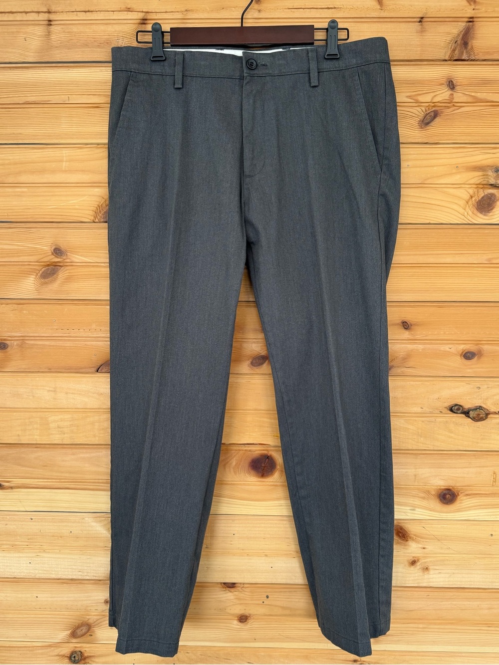 DOCKERS | Men’s Straight Fit Dress Pants 34x30 Gray Stretch Chino Trousers